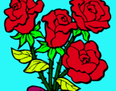 Dibuix Ram de roses pintat per vivo