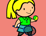 Dibuix Noia tennista pintat per Lena Casanoves Giol