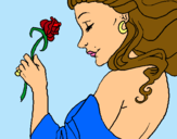 Dibuix Princesa amb una rosa pintat per lapalove