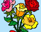 Dibuix Ram de roses pintat per ETNA