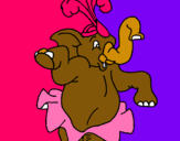 Dibuix Elefant ballant pintat per MIRIAMSERRA