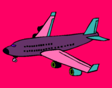 Dibuix Avió de passatgers  pintat per IVET