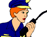 Dibuix Policia amb el walkie pintat per selena