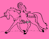 Dibuix Princesa en unicorn  pintat per IDOIA
