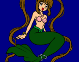 Dibuix Sirena amb perles pintat per bet