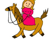 Dibuix Princesa a cavall pintat per sonia ayala 