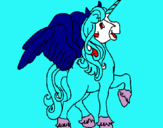 Dibuix Unicorn amb ales pintat per anelia