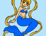 Dibuix Sirena amb perles pintat per lapalove