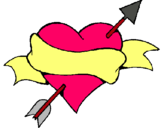 Dibuix Cor, fletxa i llaç pintat per jjúlia