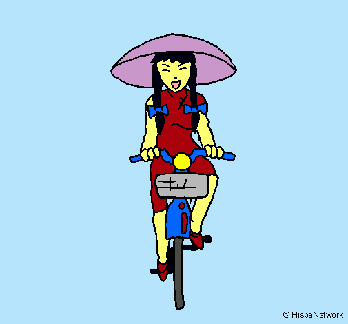 Dibuix Xina amb bicicleta pintat per ETNA