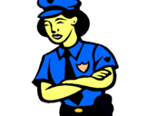Dibuix Policia dona pintat per selena
