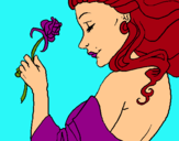 Dibuix Princesa amb una rosa pintat per iris rodriguez