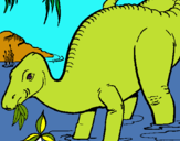 Dibuix Dinosaure menjant pintat per hui lun