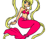 Dibuix Sirena amb perles pintat per lydia