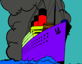 Dibuix Vaixell de vapor pintat per jhon  edwin  vergara  