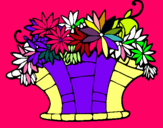 Dibuix Cestell de flors 7 pintat per irune