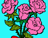 Dibuix Ram de roses pintat per lara