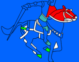Dibuix Cavaller a cavall IV pintat per jordi calero