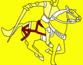 Dibuix Cavaller a cavall IV pintat per biel