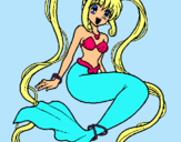 Dibuix Sirena amb perles pintat per ainhoa