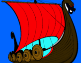 Dibuix Vaixell viking pintat per xavi