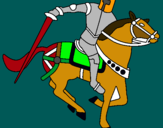 Dibuix Cavaller a cavall IV pintat per albert batalla roca