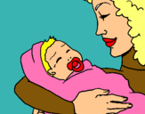 Dibuix Mare amb la seva nadó II pintat per MARIA C-