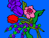 Dibuix Ram de flors pintat per joan