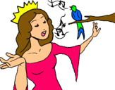 Dibuix Princesa cantant pintat per tania