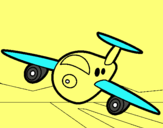 Dibuix Avió aterrant  pintat per JANA