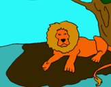 Dibuix Rei lleó pintat per MAIA