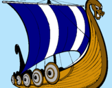 Dibuix Vaixell viking pintat per clara