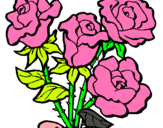 Dibuix Ram de roses pintat per clara