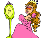 Dibuix Princesa i mirall pintat per NÚRIA