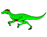 Dibuix Velociraptor  pintat per mar