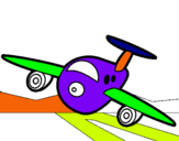 Dibuix Avió aterrant  pintat per DIBUIX PINTAT