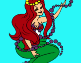 Dibuix Sirena entre bombolles pintat per claudia dibu5