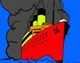 Dibuix Vaixell de vapor pintat per nil