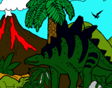 Dibuix Família de Tuojiangosauris pintat per Edi
