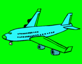 Dibuix Avió de passatgers  pintat per joan