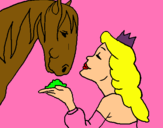 Dibuix Princesa i cavall pintat per clarag.