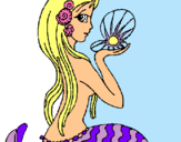 Dibuix Sirena i perla pintat per ainhoa