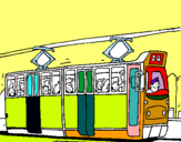 Dibuix Tramvia amb passatgers  pintat per EMMNADUL