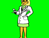 Dibuix Doctora amb ulleres pintat per carla garçia riera.