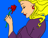 Dibuix Princesa amb una rosa pintat per ERIC