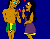 Dibuix Joves maies enamorats pintat per Nora