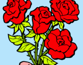 Dibuix Ram de roses pintat per ariadna