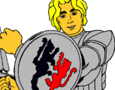 Dibuix Cavaller amb escut de lleó pintat per joan armenggol