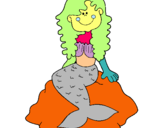 Dibuix Sirena asseguda en una roca  pintat per LAIA