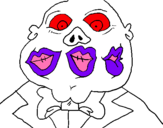 Dibuix Monstre amb tres boques pintat per eudald
